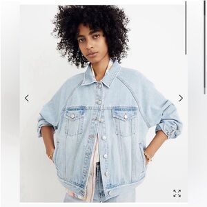 MADEWELL THE RAGLAN OVERSIZED JEAN JACKET IN BRISTOL WASH
